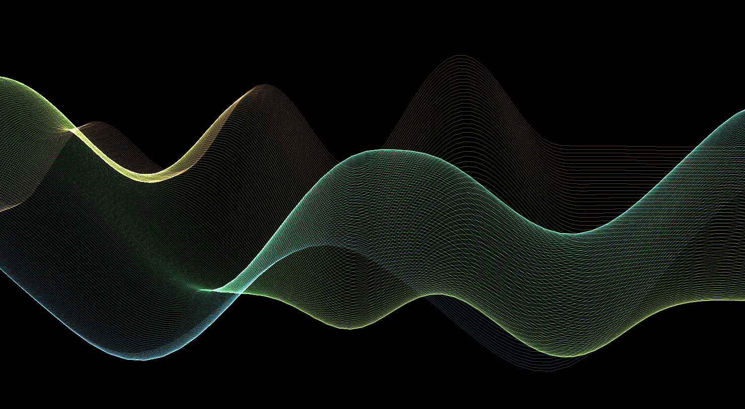 HTML5 Canvas彩色发光线条波浪背景动画特效