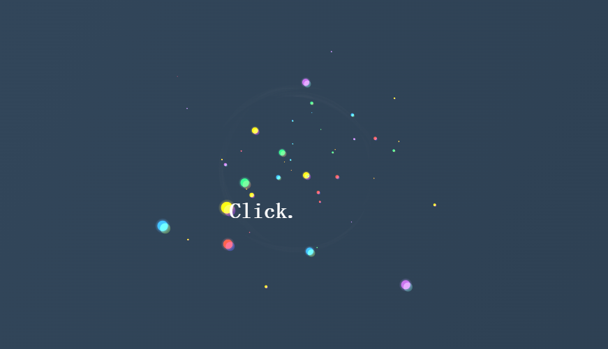 HTML5 Canvas酷炫彩色圆形粒子爆炸动画特效