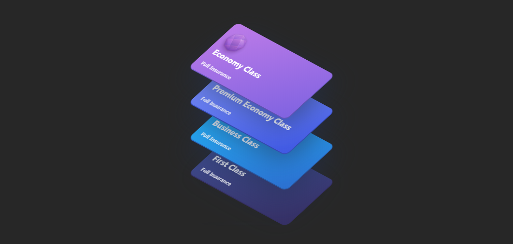 CSS3绘制3D银行卡片层叠展示特效
