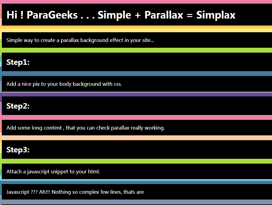 Plugin de parallaxe en arrière-plan Simplax