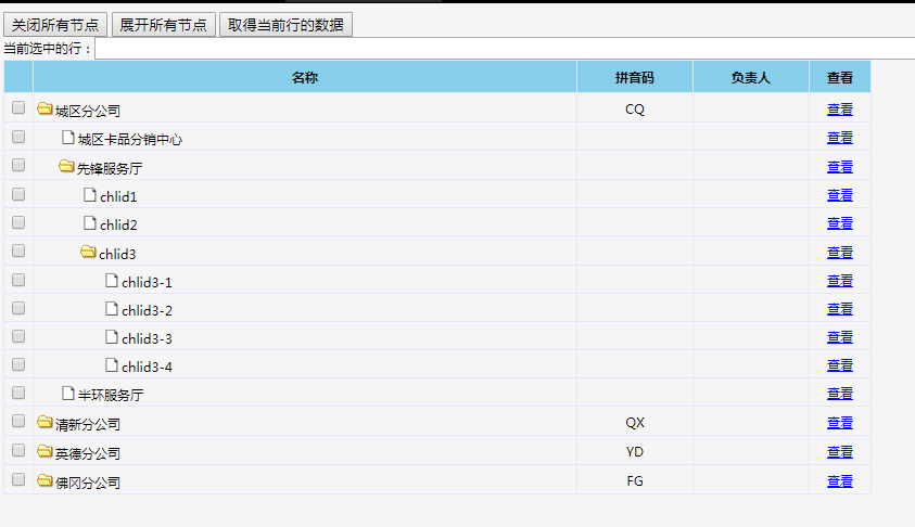 樹表格