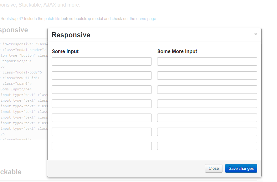 bootstrap modal dialog function