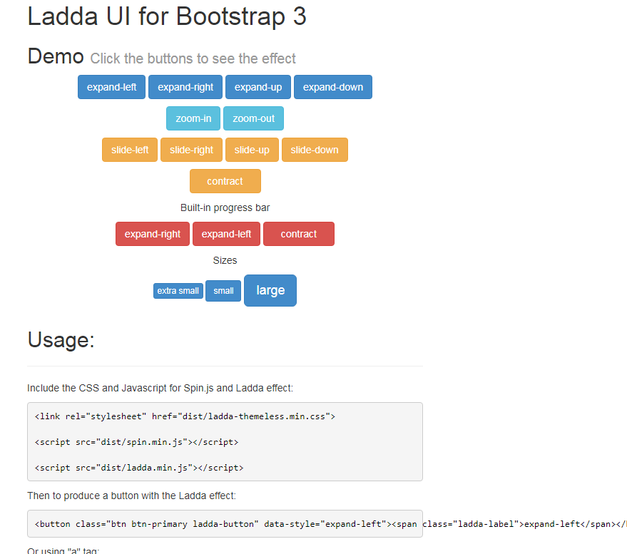 Ladda-Bootstrap按钮加载插件