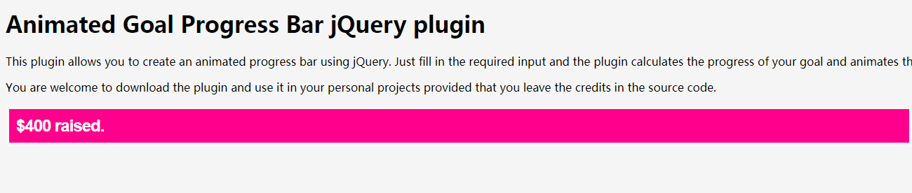 Progress bar plug-in with assignable value