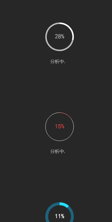 Une variété de différents plug-ins de pourcentage dynamique circulaire progress.js