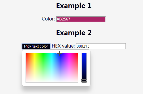 jquery Webカラーピッカープラグインjscolor