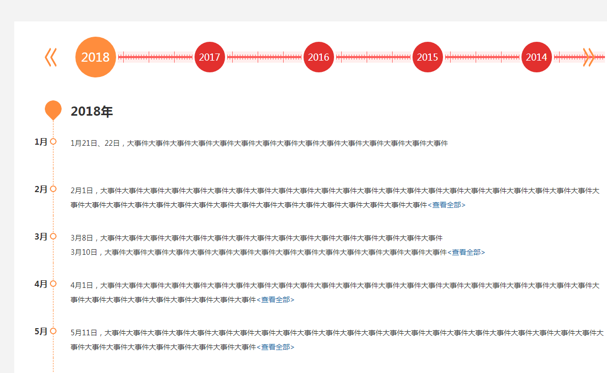 왼쪽과 오른쪽을 클릭하여 jQuery 타임라인을 전환할 수 있습니다.