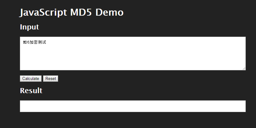 Cryptage JS MD5