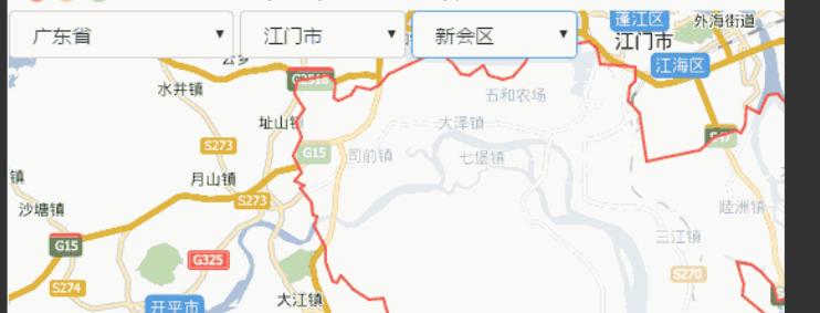 Map partition of Baidu Map (can achieve three-level linkage)