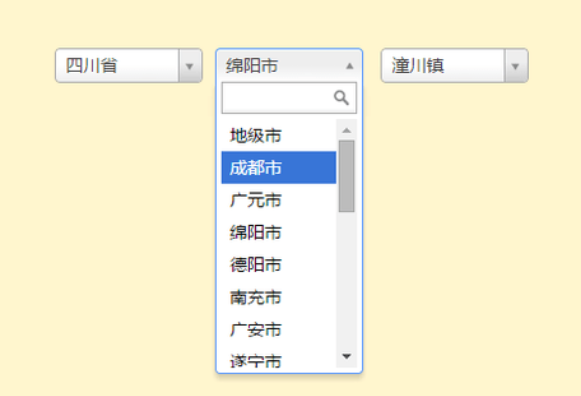 Select2实现的省市区三级联动