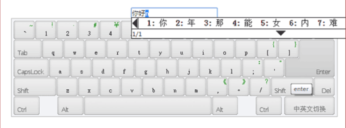 模拟虚拟键盘带中文拼音输入