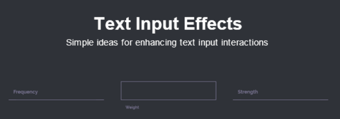 Various text input effects