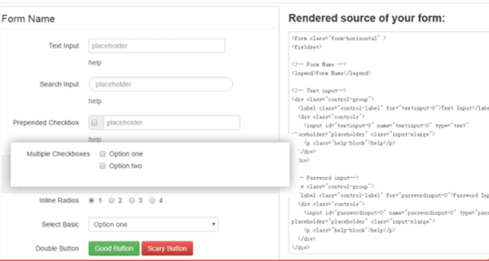 borang tersuai bootstrap