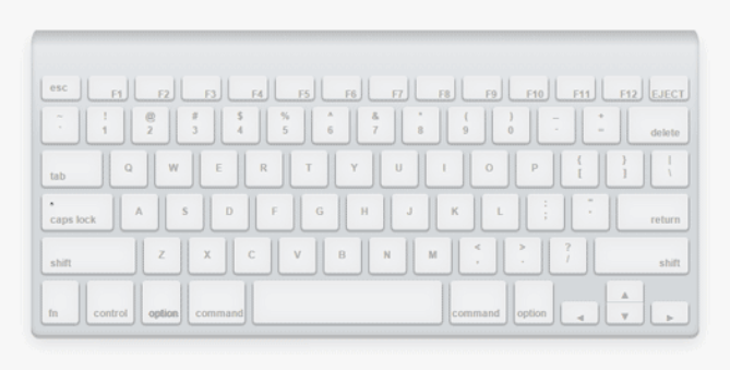 CSS3 で作成された Apple コンピュータのキーボード