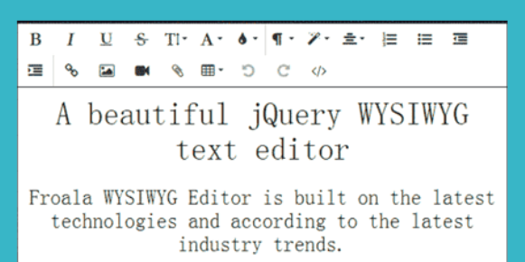 jQuery文本编辑器插件Froala WYSIWYG Editor