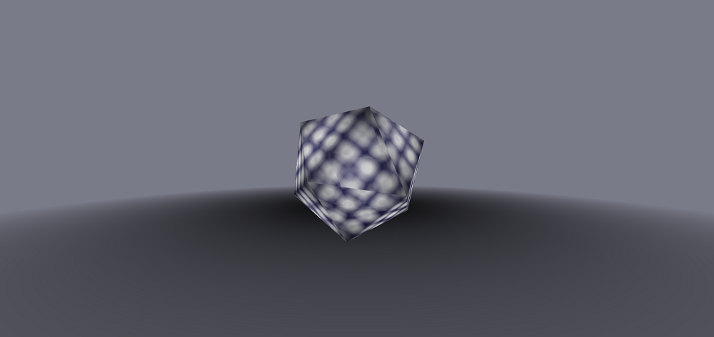 Kesan khas animasi putaran icosahedron 3D