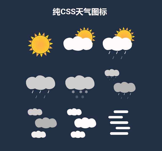 css3 dynamic weather icon special effects