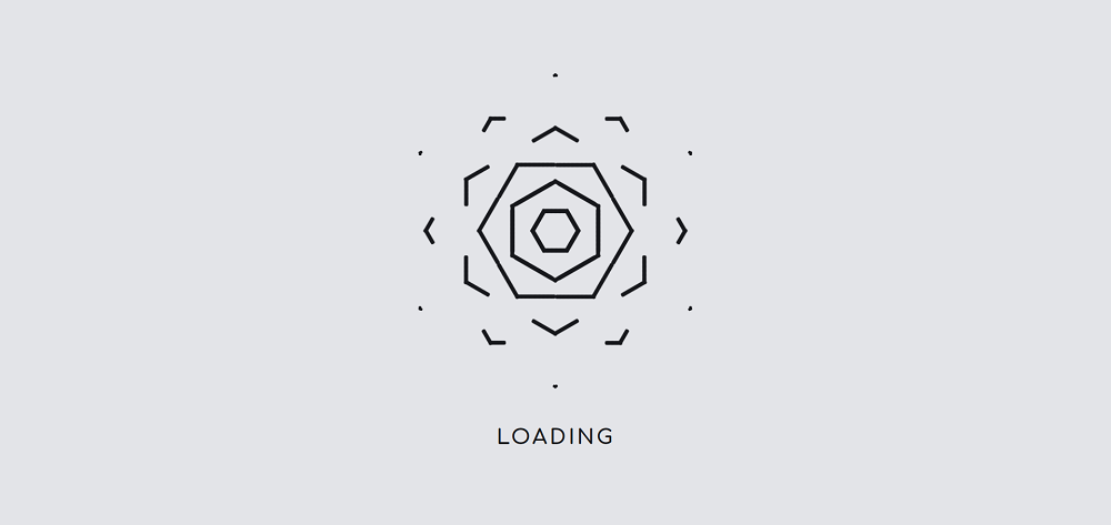 Effets spéciaux d'animation de chargement d'ondulation hexagonale créative