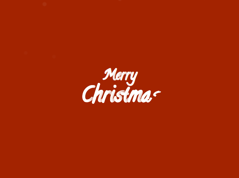 Merry Christmas html page text fades into animation