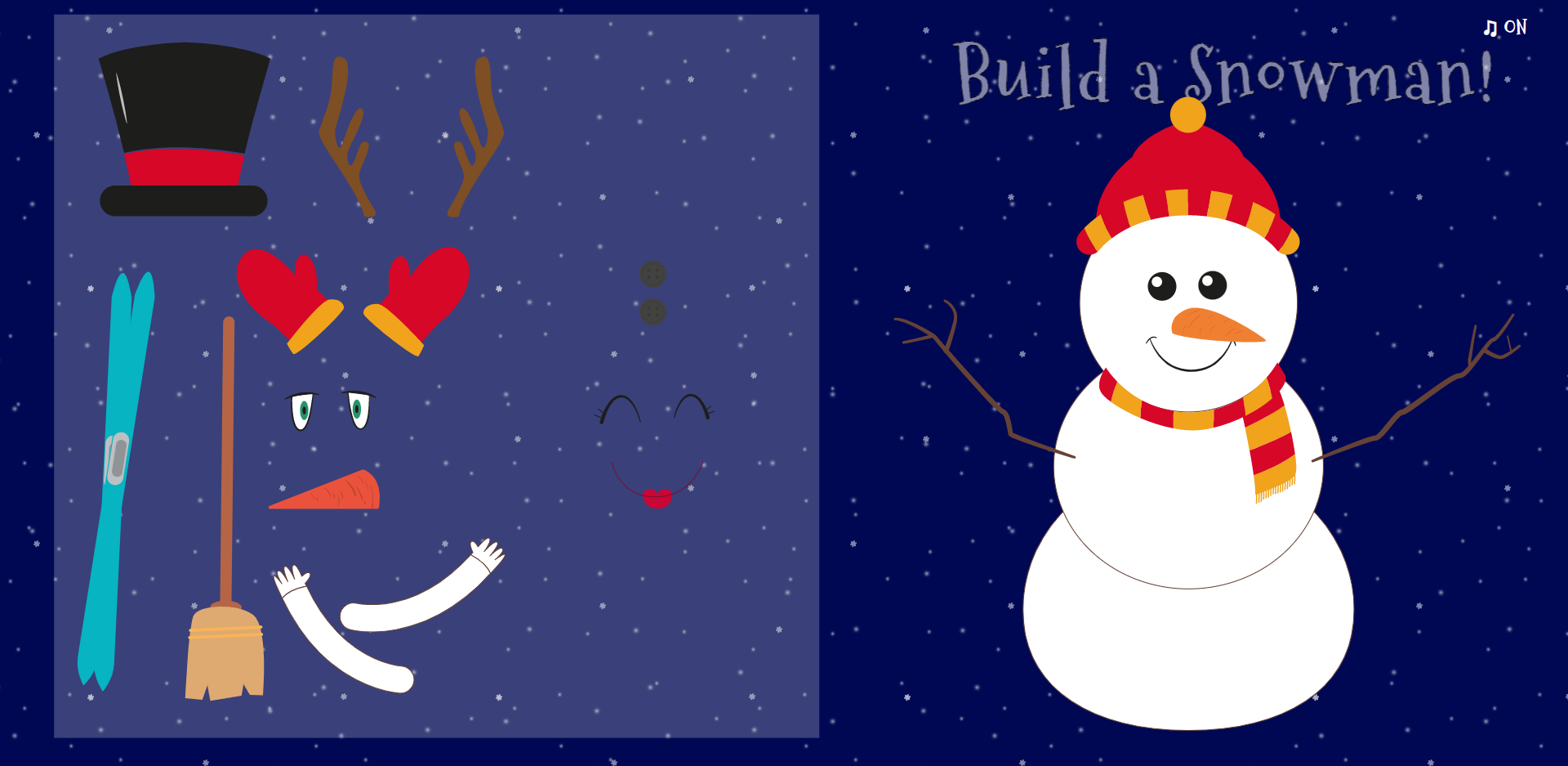 svg拖拽绘制圣诞雪人动画特效