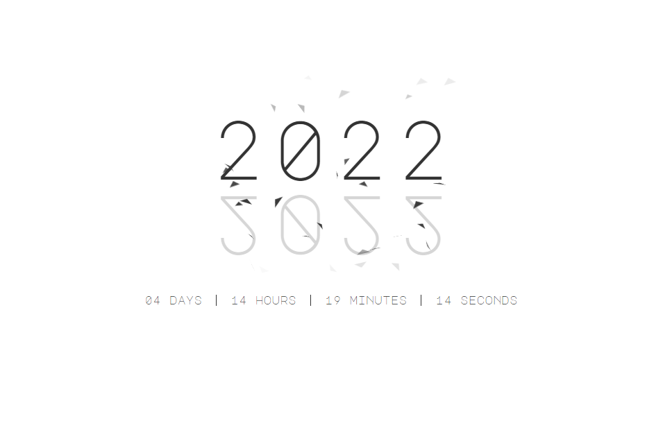 2022 New Year's Day countdown web animation effect