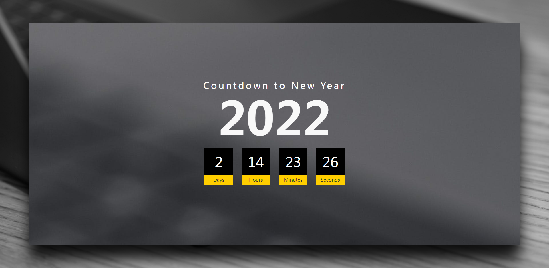 大气简洁的2022元旦倒计时网页效果
