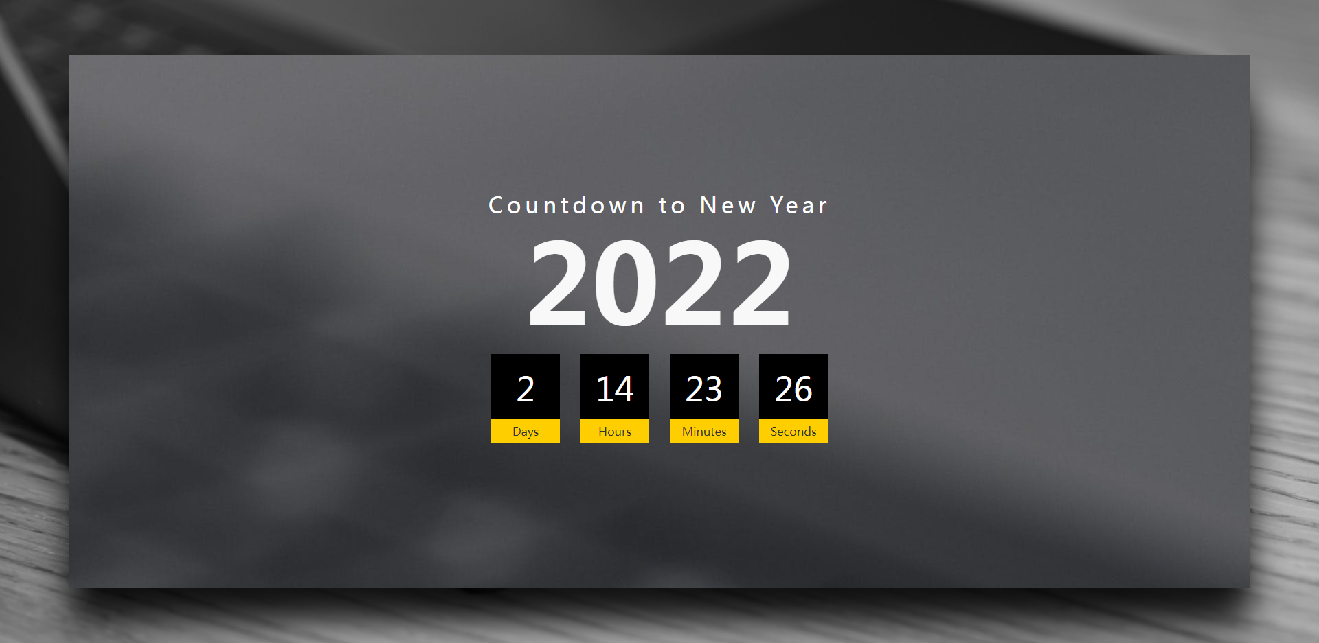 Attractive and concise 2022 New Year's Day countdown webpage effect