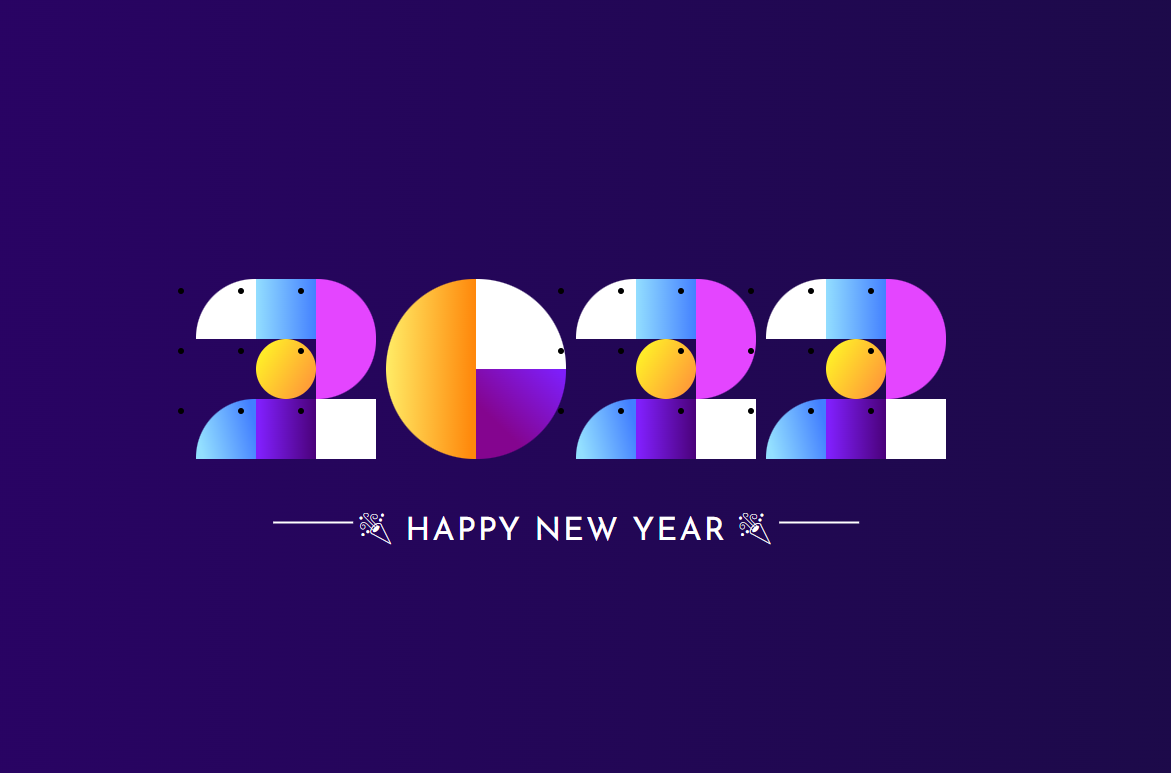 简单创意2022新年祝福网页效果
