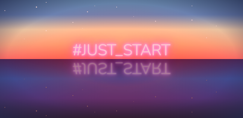 Fantasy neon flashing text effects with reflections