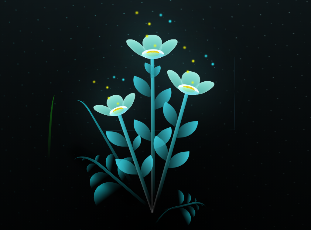 css实现的植物生长花朵绽放动画特效