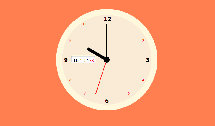 HTML5+CSS3圆盘时钟动画特效