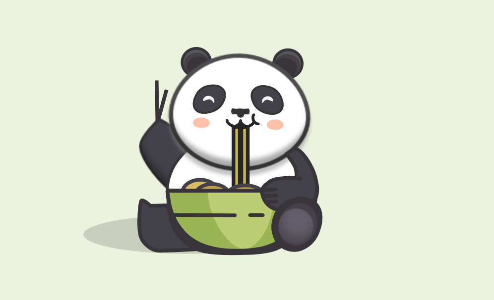 html5 svg kartun panda makan mi animasi kesan khas