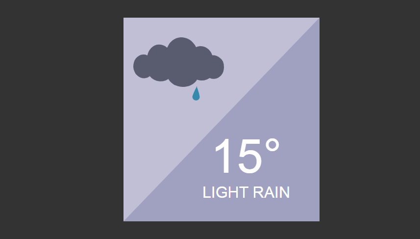 气象标志下雨天气预报卡片动画特效