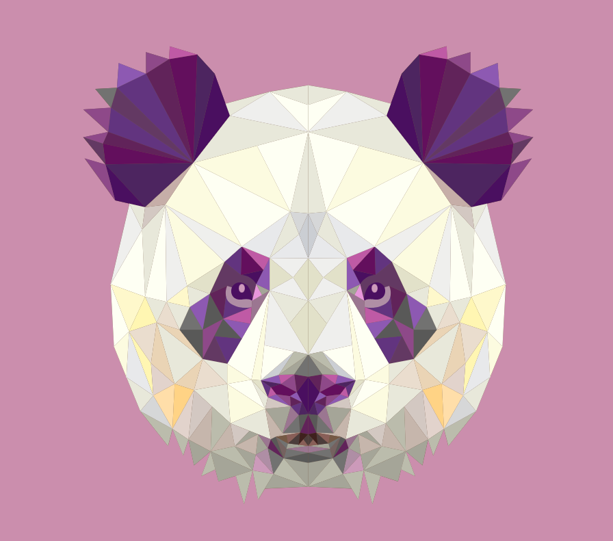 纯svg的多边形熊猫几何图形图案