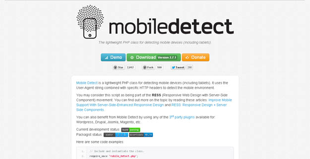 Mobile Detect：检测出所用的设备类型和浏览器的详细信息