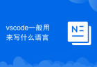 vscode一般用来写什么语言