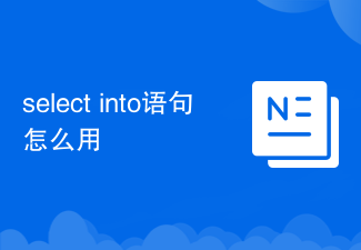 select into语句怎么用