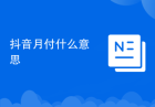 抖音月付什么意思