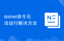 dotnet命令无法运行解决方法