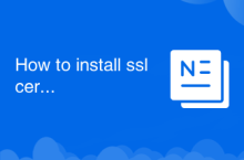 How to install ssl certificate