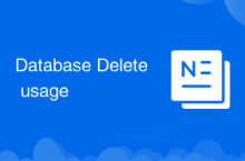 Database Delete usage