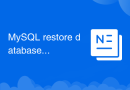 MySQL restore database