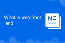 What is web front end