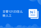 交管12123怎么转人工