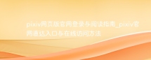 pixiv网页版官网登录与阅读指南_pixiv官网直达入口与在线访问方法
