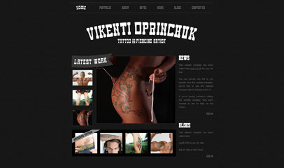 纹身店图片展示网站模板