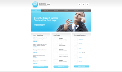 蓝色简洁公司企业HTML模板