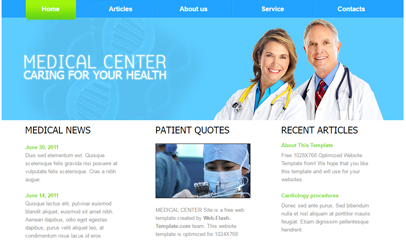 蓝色医院企业网站模板
