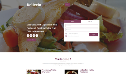 紫色西餐厅响应式企业网站模板