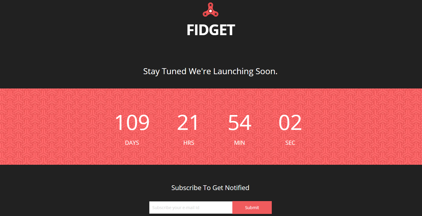 Fidget网站上线倒计时响应式模板